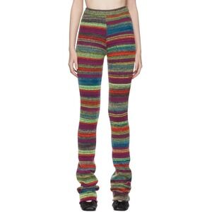AGR Knit Flared Trousers Size XS Mohair Wool Blend High-Rise Stripes